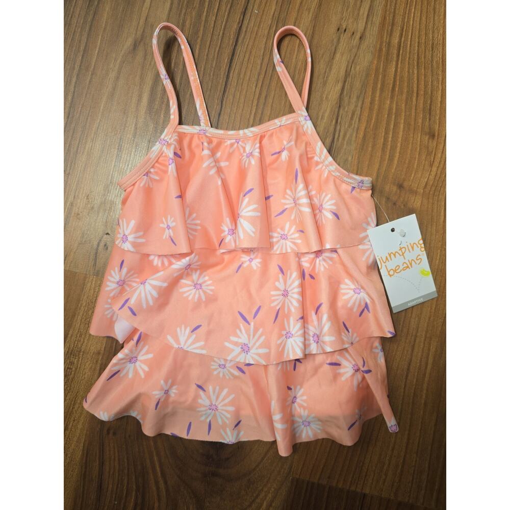Jumping Bean Adaptive Tankini Top Spaghetti Strap Floral Size Girls Size 5t 6393